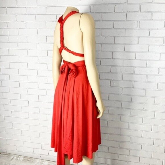 Flirty Girl Fashions Women’s Red Convertible Dress - Picture 6 of 8